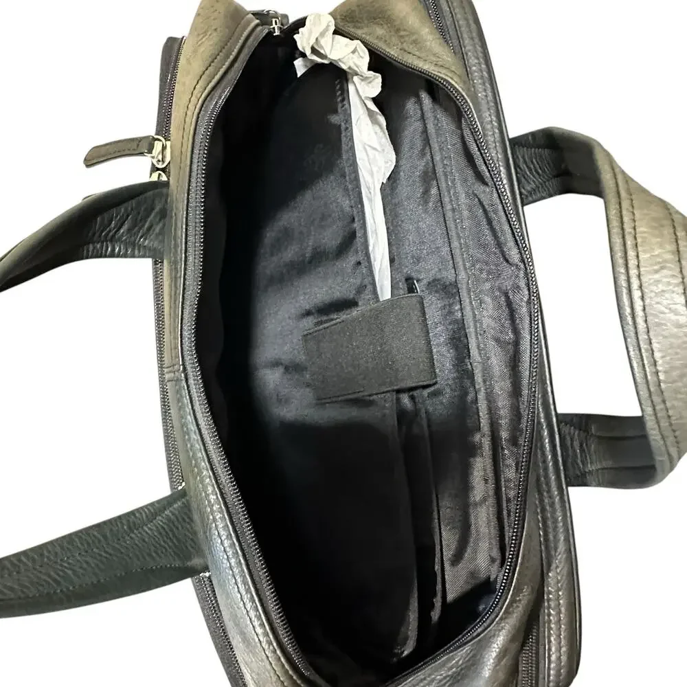 Osgoode Marley Fergus Multi Purpose Leather Bag Grey Marble Men's Briefcase EUC